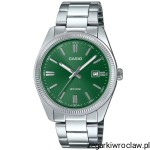 Klasyczny zegarek męski Casio z zieloną tarczą MTP-1302PD 3AV +GRAWER